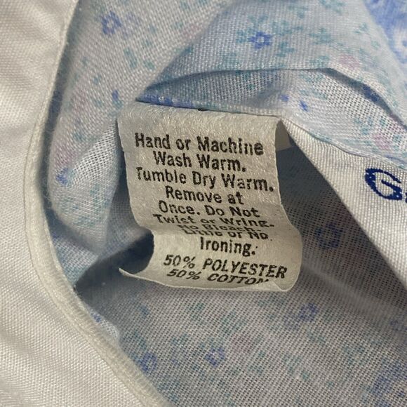 Vintage Golden Age Formal Dress Size 8 Blue & White Ruffled Lace Round Tiered - Picture 8 of 12